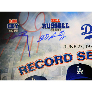 Ron Cey, Bill Russell, Davey Lopes, Steve Garvey Signed 16x20 Photo TRISTAR Auth