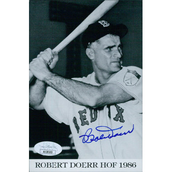 Bobby Doerr Boston Red Sox Signed 4x6 Cardstock Photo JSA Authenticated Bobby Doerr Boston Red Sox Signed 4x6 Cardstock Photo JSA Authenticated