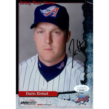 Darin Erstad Anaheim Angels Signed 5x7 Glossy Promo Photo JSA Authenticated Darin Erstad Anaheim Angels Signed 5x7 Glossy Promo Photo JSA Authenticated