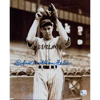 Robert Bob Feller Signed Cleveland Indians 8x10 Photo Global Authenticated
