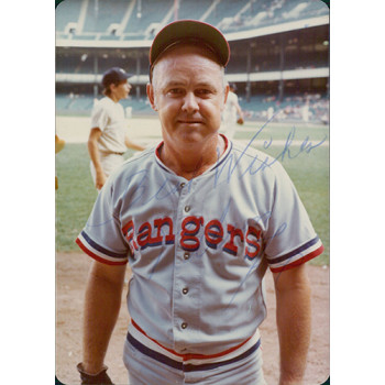 Nelson Fox Texas Rangers Signed 3.5x5 Matte Photo JSA Authenticated