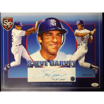 Steve Garvey Los Angeles Dodgers Signed 11x14 Cardstock Photo JSA Authenticated