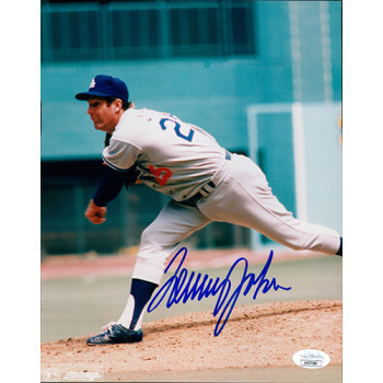 Tommy John Los Angeles Dodgers Signed 8x10 Glossy Photo JSA Authenticated