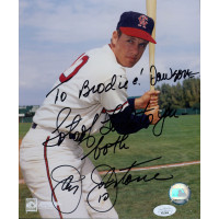 Jay Johnstone California Angels Signed 8x9.5 Glossy Photo JSA Authenticated