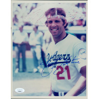 Jay Johnstone Los Angeles Dodgers Signed 8x10 Glossy Photo JSA Authenticated