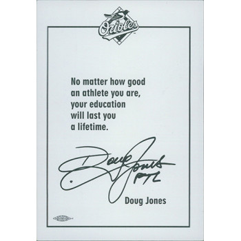 Doug Jones Baltimore Orioles Signed 3.5x5 Promo Cardstock Photo JSA Authentic Doug Jones Baltimore Orioles Signed 3.5x5 Promo Cardstock Photo JSA Authentic