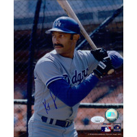 Ken Landreaux Los Angeles Dodgers Signed 8x10 Glossy Photo JSA Authenticated