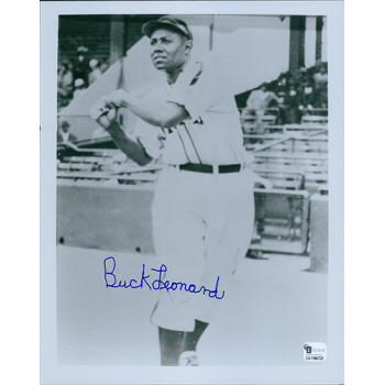 Buck Leonard Signed Negro League Homestead Grays 8x10 Photo Global Authenticated