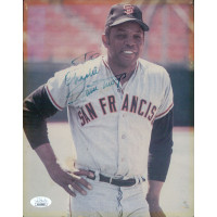 Willie Mays San Francisco Giants Signed 8x10 Cardstock Photo JSA Authentic DMG