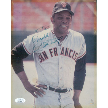 Willie Mays San Francisco Giants Signed 8x10 Cardstock Photo JSA Authentic DMG