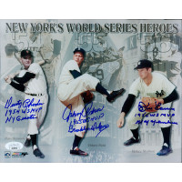 Don Larsen, Johnny Podres & Dusty Rhodes Signed New York Heroes 8x10 Photo JSA Don Larsen, Johnny Podres & Dusty Rhodes Signed New York Heroes 8x10 Photo JSA