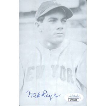 Napoleon Nap Reyes New York Giants Signed 3.5x5.5 Photo Page JSA Authenticated