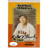 Edd Roush Cincinnati Reds Signed 4x6 Glossy Photo JSA Authenticated