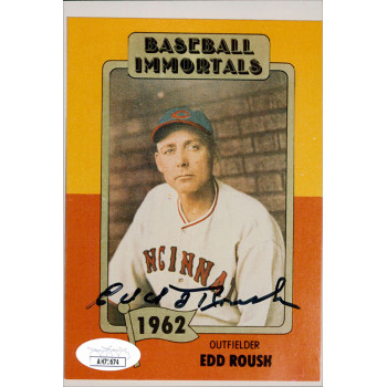 Edd Roush Cincinnati Reds Signed 4x6 Glossy Photo JSA Authenticated Edd Roush Cincinnati Reds Signed 4x6 Glossy Photo JSA Authenticated
