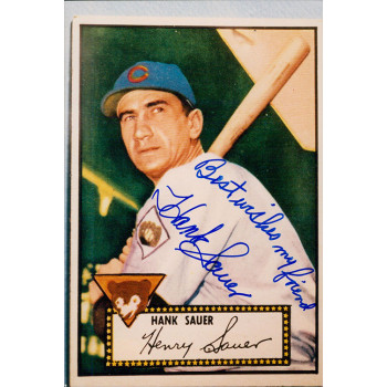 Hank Sauer Chicago Cubs Signed 4x6 Glossy Photo JSA Authenticated
