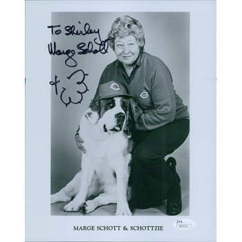 Marge Schott & Schottzie Cincinnati Reds Signed 8x10 Photo JSA Authenticated Marge Schott & Schottzie Cincinnati Reds Signed 8x10 Photo JSA Authenticated