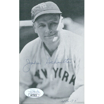 John Schulte New York Yankees Signed 3.5x5.5 Photo Page JSA Authenticated John Schulte New York Yankees Signed 3.5x5.5 Photo Page JSA Authenticated