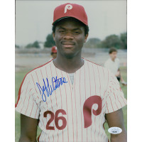 Jeff Stone Philadelphia Phillies Signed 8x10 Glossy Photo JSA Authenticated