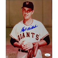 Hoyt Wilhelm New York Giants Signed 8x10 Glossy Photo JSA Authenticated