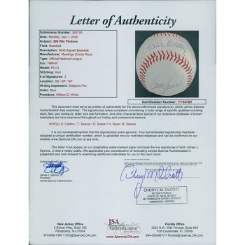 300 Win Pitchers Signed Baseball JSA Authenticated Tom Seaver Nolan Ryan