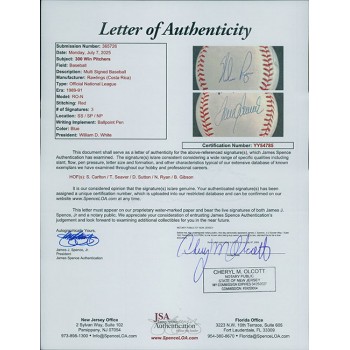 300 Win Pitchers Signed Baseball JSA Authenticated Tom Seaver Nolan Ryan