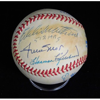 500 Home Run Club Signed OAL Baseball by 7 JSA Authenticated Jackson/Mays/Murray