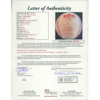 All-Stars 1989 Signed Baseball by 29 JSA Authenticated Nolan Ryan Kirby Puckett All-Stars 1989 Signed Baseball by 29 JSA Authenticated Nolan Ryan Kirby Puckett