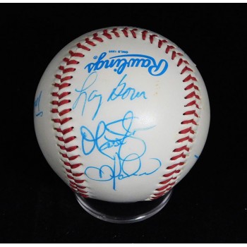 Anaheim Angels Players & Coaches Baseball by 6 JSA Authenticated Maddon Bowa