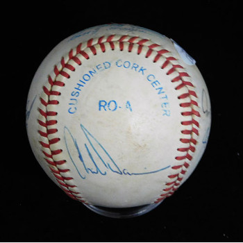 California Angels Philips, Easley, Perez, Davis Signed OAL Baseball JSA Authen