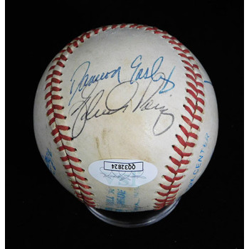 California Angels Philips, Easley, Perez, Davis Signed OAL Baseball JSA Authen