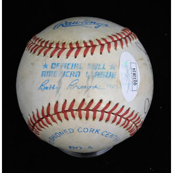 California Angels Philips, Easley, Perez, Davis Signed OAL Baseball JSA Authen