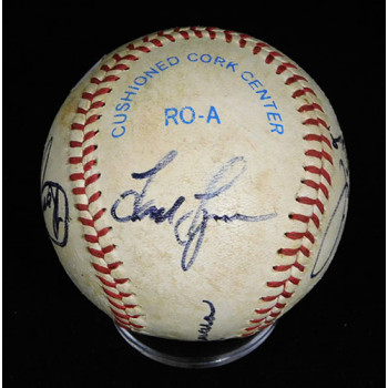 California Angels 1983 Carew/Lynn/Grich +4 Signed OAL Baseball JSA Authenticated