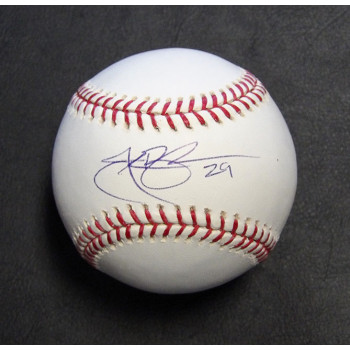 Julio Borbon Signed Rawlings MLB Major League Baseball JSA Authenticated