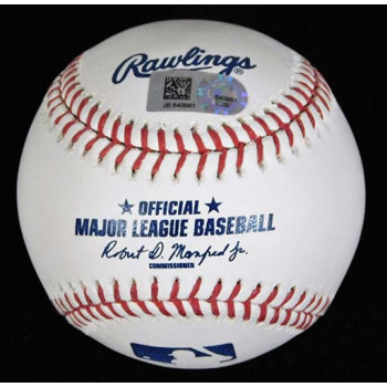 Yunel Escobar Signed Major League Baseball In Blue Pen MLB Authenticated