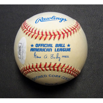 Tommy Henrich Old Reliable Signed Official American League Baseball JSA Authen