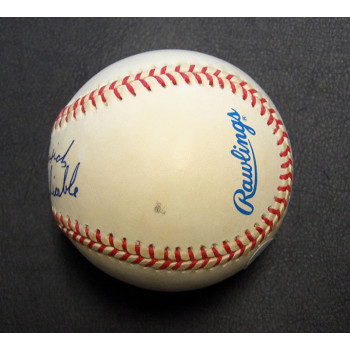 Tommy Henrich Old Reliable Signed Official American League Baseball JSA Authen