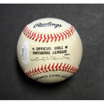 Norm Larker Signed Official Rawlings National League Baseball JSA Authenticated