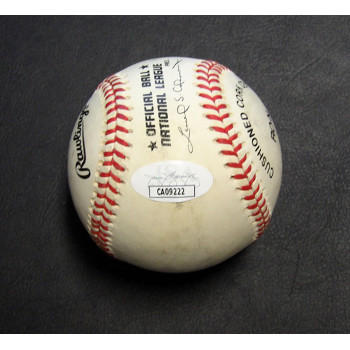 Norm Larker Signed Official Rawlings National League Baseball JSA Authenticated