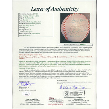 MLB Legends Signed Padres Baseball by 20 JSA Authenticated Slaughter Doerr MLB Legends Signed Padres Baseball by 20 JSA Authenticated Slaughter Doerr