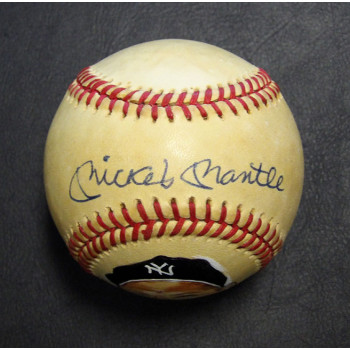 Mickey Mantle Signed Painted Rawlings American League Baseball JSA Authenticated