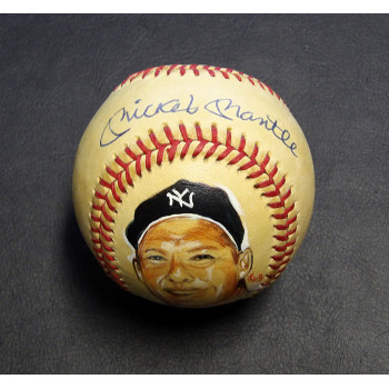 Mickey Mantle Signed Painted Rawlings American League Baseball JSA Authenticated