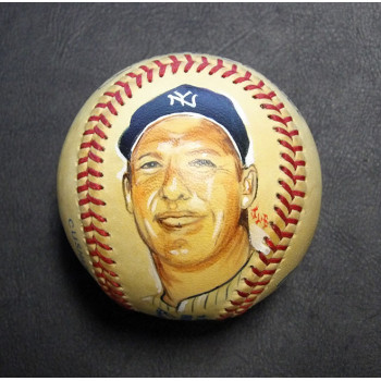 Mickey Mantle Signed Painted Rawlings American League Baseball JSA Authenticated