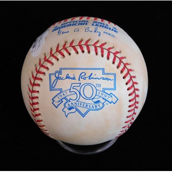 Brad Radke Signed Official NLB Jackie Robinson 50th Baseball JSA Authenticated