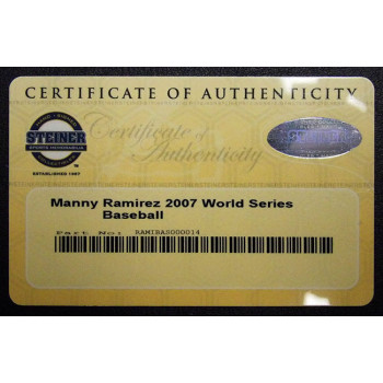 Manny Ramirez Signed Rawlings 2007 World Series Baseball JSA Authenticated