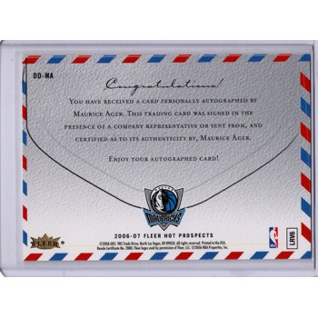 Maurice Ager 2006-07 Fleer Hot Prospects Draft Day Postmarks Signed Card DD-MA