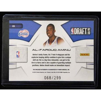 Al-Farouq Aminu 2010-11 Panini Prestige Jersey Draft Auto Patch Card 68/299 #8