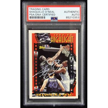 Shaquille O'Neal Magic Signed 1993 Topps Highlight Card #3 PSA Authenticated