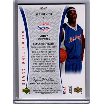 Al Thornton 2007-08 Upper Deck SP Authentic Autographed Patch Card /75 #RC-AT