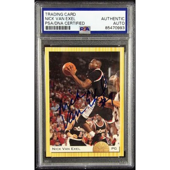 Nick Van Exel Signed 1993 Classic Games Draft Pick Card #75 PSA Authenticated