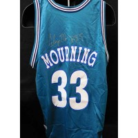 Alonzo Mourning Charlotte Hornets Signed Authentic Jersey JSA Authenticated
